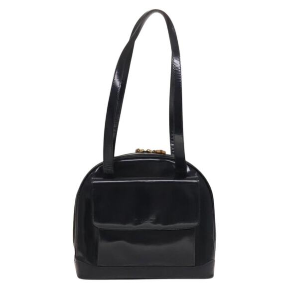 GUCCI Shoulder Bag Patent Leather Navy Gold 001 090 001 090 - Picture 2 of 12